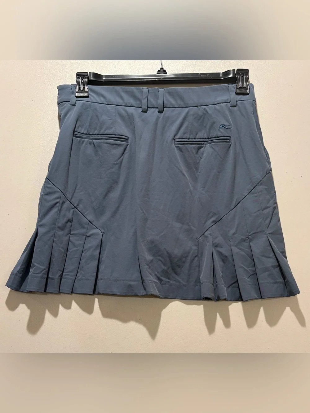 KJUS Women's Iris Golf Skort Blue Gray Pleated Back Athletic Skort size M